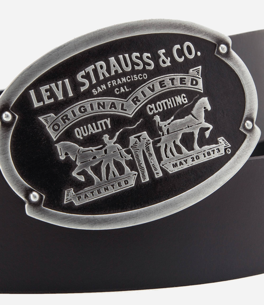 Ремінь з натуральної шкіри Levi`s 38017-0046 100 см Чорний (7613417532984) - зображення 3
