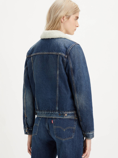 Kurtka jeansowa damska z futerkiem Levi`s 36136-0063 XL Niebieska - obraz 2