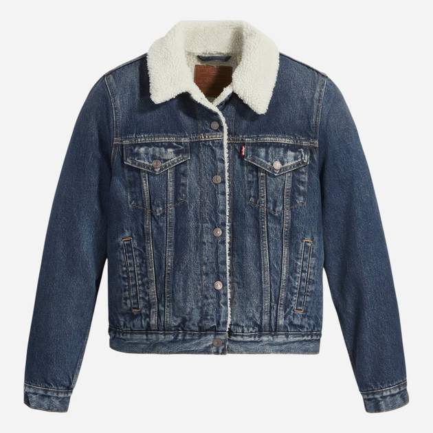 Джинсова куртка з хутром жіноча Levi`s 36136-0063 L Синя (5401128258574) - зображення 4