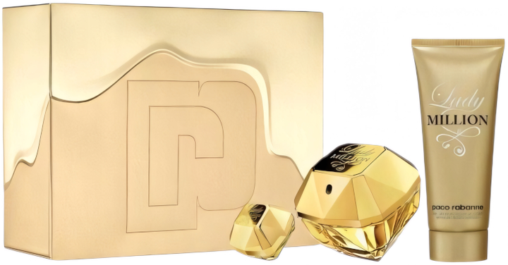 Zestaw damski Paco Rabanne Lady Million Woda perfumowana 100 ml + Miniaturka Woda perfumowana 5 ml + Balsam do ciała 100 ml (3349668562190) - obraz 2
