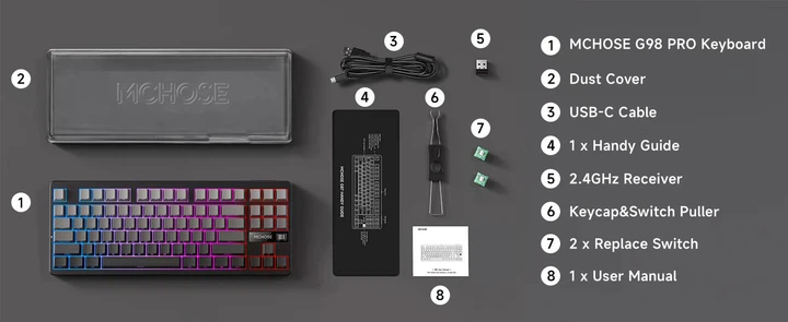 Механічна бездротова (Bluetooth + 2,4G) клавіатура з HOT SWAP