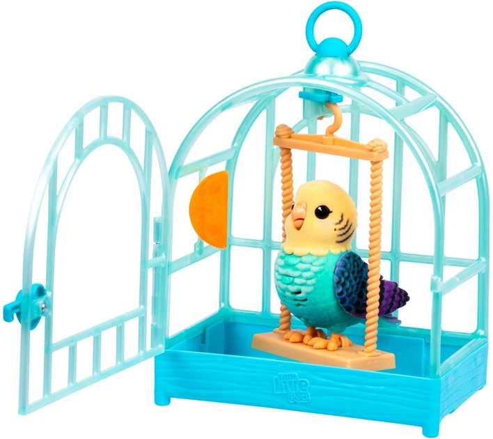 Інтерактивна іграшка Moose Little Live birds Хвилястий папужка Інді в клітці (630996266915) - зображення 5