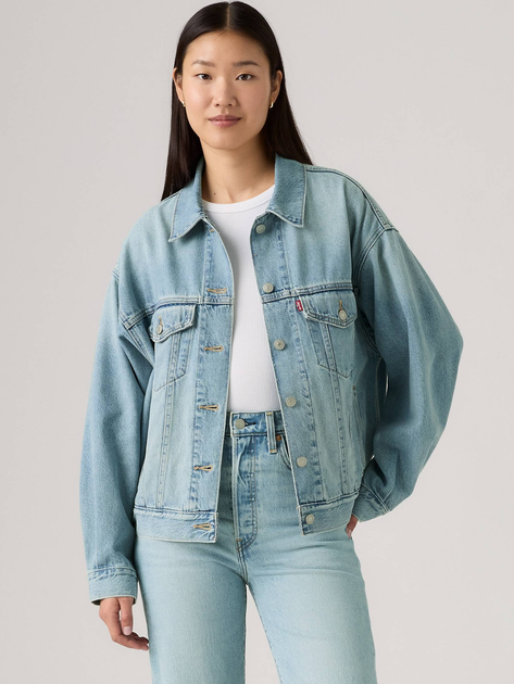 Джинсова куртка жіноча Levi`s A1743-0140 L Блакитна (5401187377698) - зображення 1