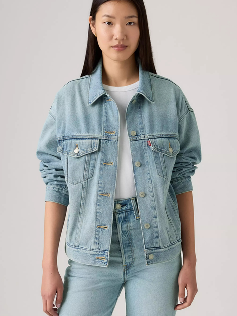 Джинсова куртка жіноча Levi`s A1743-0140 L Блакитна (5401187377698) - зображення 3