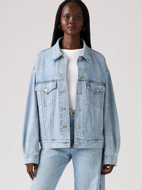 Джинсова куртка жіноча Levi`s A1743-0145 L Світло-блакитна (5401187376356) - зображення 1