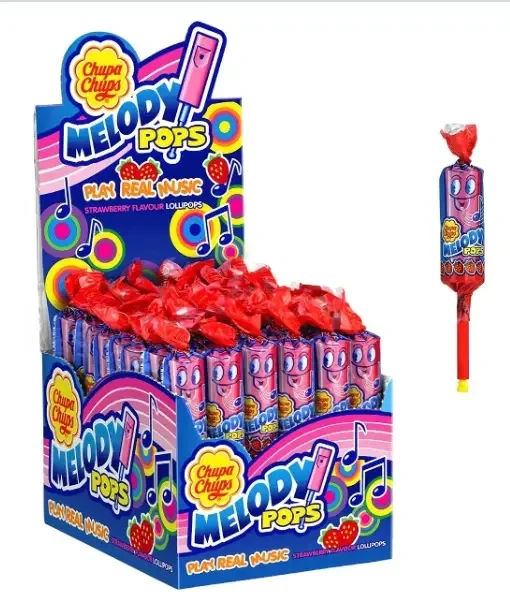 Леденец-свисток Chupa Chups Melody Pop Strawberry со вкусом