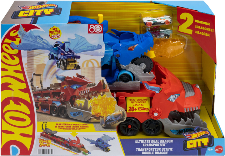 Транспортер-трансформер Hot Wheels Два дракони (JBM72) (0194735264179) - зображення 1