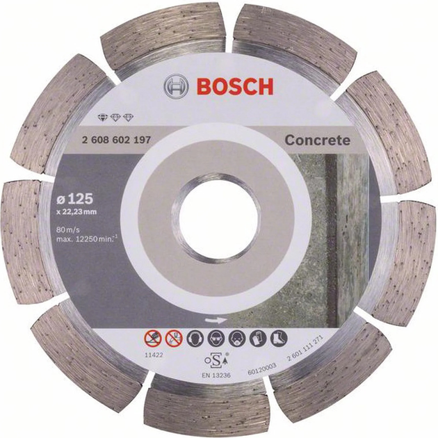 Диск алмазний відрізний Bosch Standart for Concrete 125 x 22.23 мм (2608602197) - зображення 1