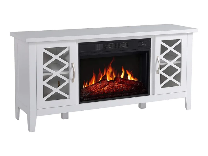 ТВ тумба с электро камином ArtiFlame Odessa AF23S белый эффект живого огня со звуком и обогревом - изображение 2