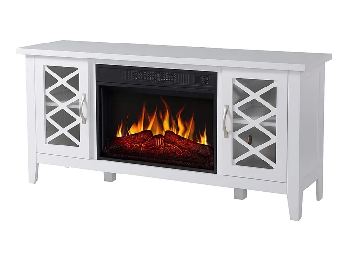 ТВ тумба с электро камином ArtiFlame Odessa AF23S белый эффект живого огня со звуком и обогревом - изображение 3