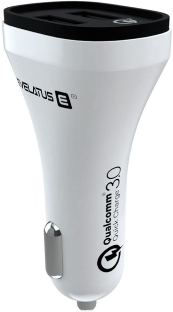 Автомобільний зарядний пристрій Evelatus QCC02 USB-A White (ECC02WH) - зображення 4