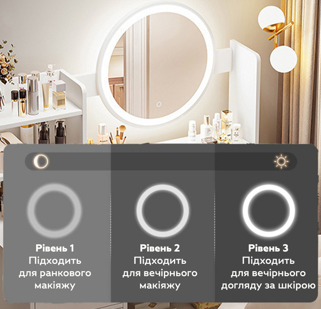 Туалетный столик с LED-зеркалом 182J – купить онлайн на ROZETKA