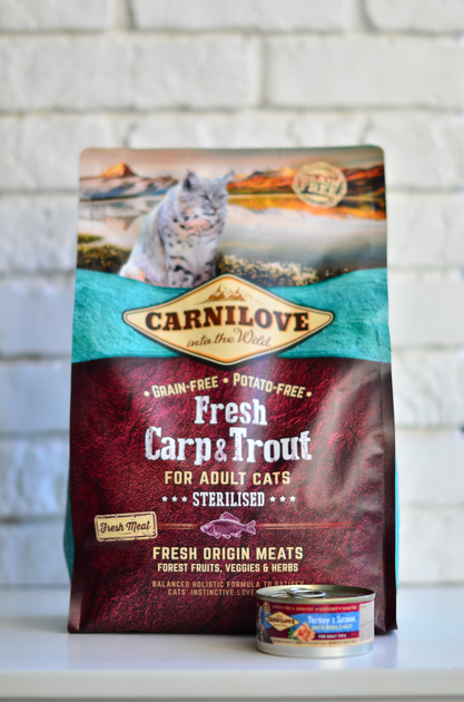 Сухий корм для стерилізованих кішок Carnilove Fresh з коропом і фореллю 2 кг (8595602527441) - зображення 4