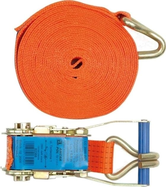 Pas do mocowania bagażu z zapadką VOREL 4 t 1600 daN 50 mm x 8 m (82374) - obraz 1
