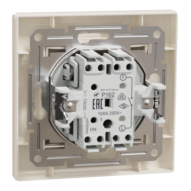 Выключатель одноклавишный Schneider Electric Asfora кремовый EPH0100123 - изображение 3