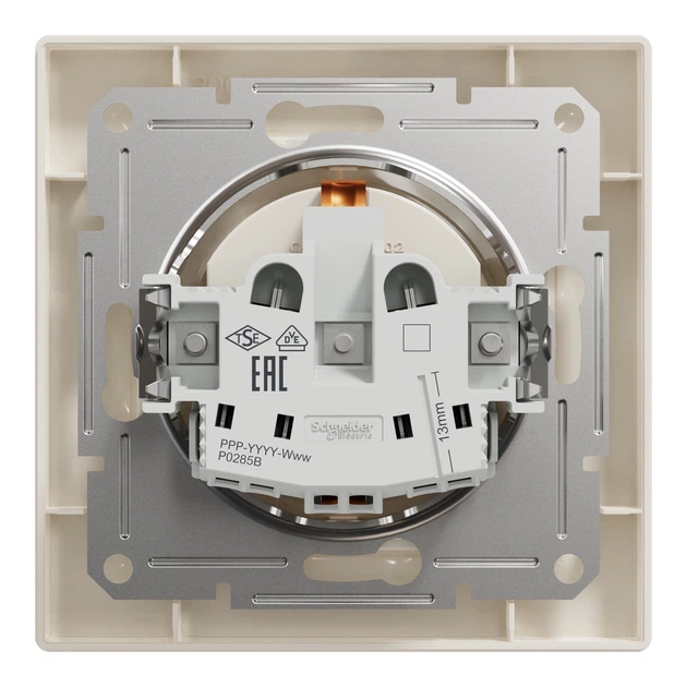 Розетка Schneider Electric Asfora с заземлением кремовая EPH2900123 - изображение 8