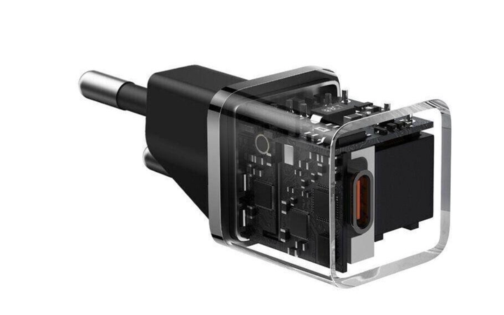 Сетевое зарядное устройство Baseus GaN5 Fast Charger (mini) 1C 20W Black (CCGN050101) - Фото 3 Сетевое зарядное устройство Baseus GaN5 Fast Charger (mini) 1C 20W Black (CCGN050101) - изображение 3