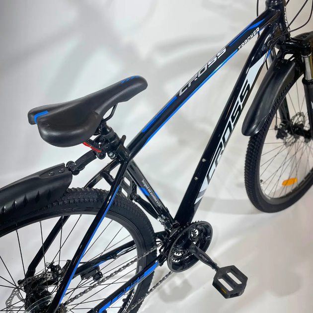 Велосипед CrossBike 26" Tracker 2025 Рама 17" black-blue - изображение 7