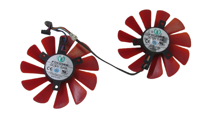 Вентилятор (кулер) Focosee 35858 для відеокарти XFX RX 470-580 комплект 2шт (FY09010M12LPA) - изображение 2