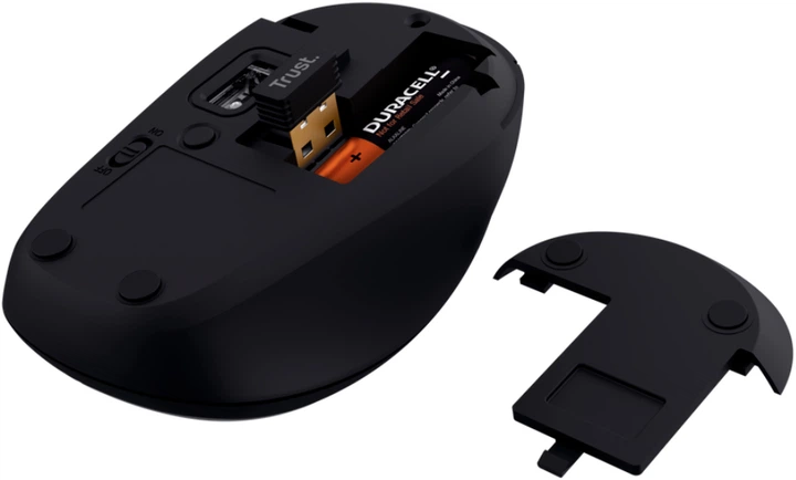 Mysz Trust Yvi+ Silent Wireless/Bluetooth Mouse Black (TR25512) - obraz 4