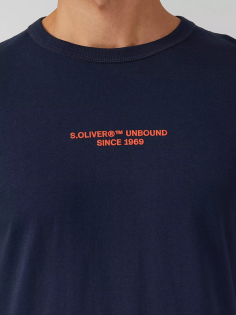 T-shirt męski bawełniany s.Oliver 10.3.11.12.130.2170132-59D2 S Ciemnogranatowy (4099978326898) - obraz 4