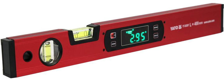 Poziomica elektroniczna z wyświetlaczem LED YATO 400 mm, magnetyczna, obudowa aluminiowa (YT-30397) - obraz 1