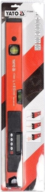 Poziomica elektroniczna YATO 3 mm / 10 m promień laserowy 2 kapsuły L= 610 mm aluminiowa (YT-30400) - obraz 3