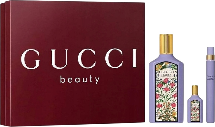Набір для жінок Gucci Flora Gorgeous Magnolia Парфумована вода 100 мл + Парфумована вода 10 мл + Мініатюра Парфумована вода 5 мл (3616305632319) - зображення 1