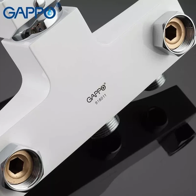 Змішувач для ванни GAPPO G2207-7, білий/хром - Фото 5 Змішувач для ванни GAPPO G2207-7, білий/хром - зображення 5