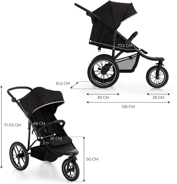 Wózek spacerowy KinderKraft Helsi 2 Black (KSHELS02BLK0000) (5902533926046) - obraz 13
