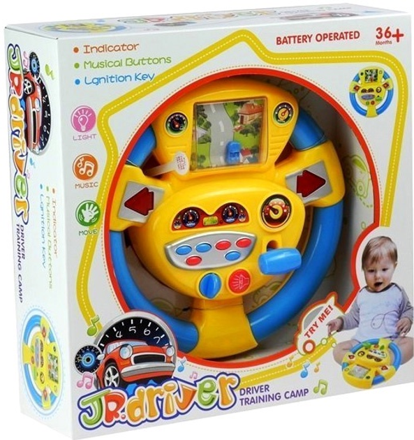 Kierownica interaktywna dla maluszka LEAN Toys z dźwiękami 2416 (5905323218536) - obraz 1