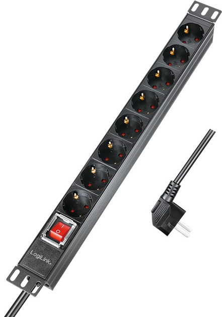 Мережевий фільтр Logilink 8 розеток 2 м Black (PDU8C01) - зображення 2