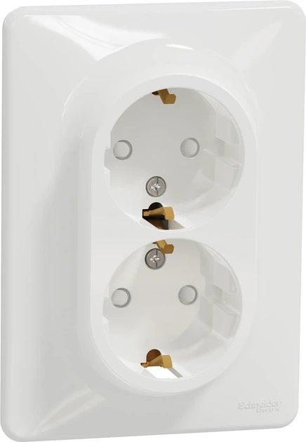 Подвійна розетка з заземленням Schneider Electric Sedna Design зі шторками Білий SDD311221 - Фото 1 Подвійна розетка з заземленням Schneider Electric Sedna Design зі шторками Білий SDD311221 - изображение 1