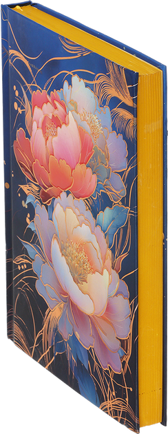 Ежедневник недатированный полиграфический Buromax Peony А5 336 страниц Темно-синий (BM.20170-03) - изображение 4