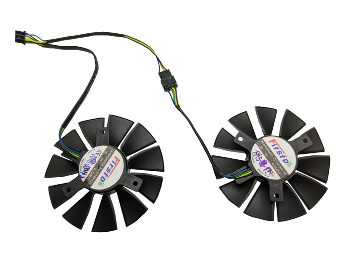 Кулер для видеокарты, комплект 2*75 мм ASUS FD7010H12S (T128010SH) крепление 40х40x40 мм 4 pin # - Фото 3 Кулер для видеокарты, комплект 2*75 мм ASUS FD7010H12S (T128010SH) крепление 40х40x40 мм 4 pin # - изображение 3