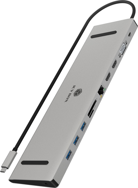 Док-станція Icy Box USB Type-C 11-in-1 100 Вт (IB-DK2106a-CPD) - зображення 1