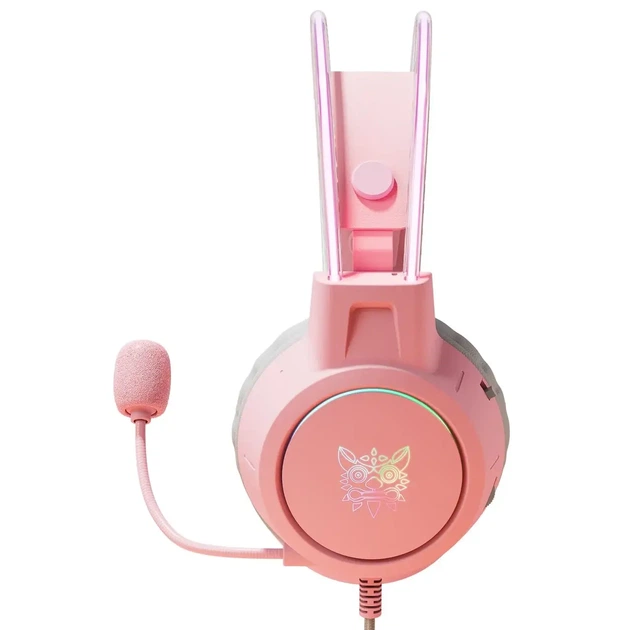 Геймерські навушники ONIKUMA X15 PRO RGB, 50 мм, знімний мікрофон, 3.5 мм, рожеві | Для PC, PS5, Xbox - зображення 4