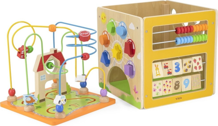 Дерев'яний бізікуб Viga Toys 5 в 1 (44591) - зображення 3