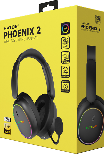 Słuchawki Hator Phoenix 2 Wireless Black (ESH40) - obraz 8