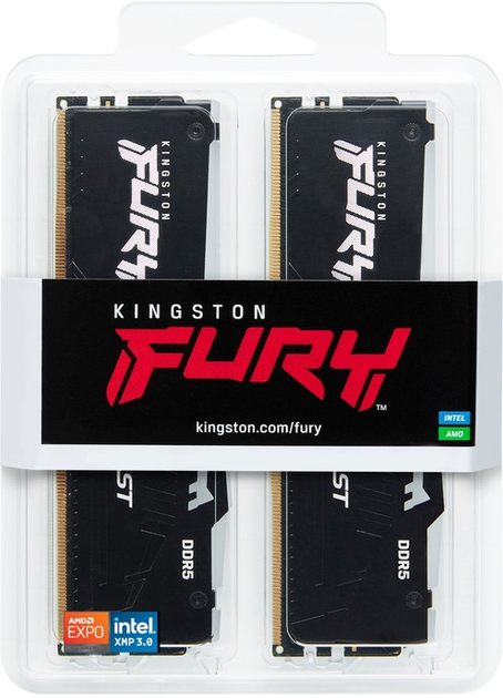 Оперативна пам'ять Kingston Fury DDR5-5600 65536MB PC5-44800 (Kit of 2x32768) Beast RGB 1Rx8 Black (KF556C36BBE2AK2-64) - зображення 6