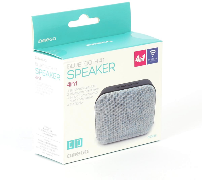 System głośnikowy Omega OG58DG Bluetooth V4.1 Fabric Blue (OG58BL) - obraz 3
