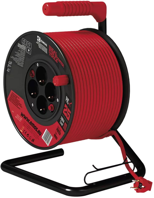 Przedłużacz bębnowy Emos P092251 25 m z wył. (PVC 3×1.5 mm 3680 W) - obraz 1