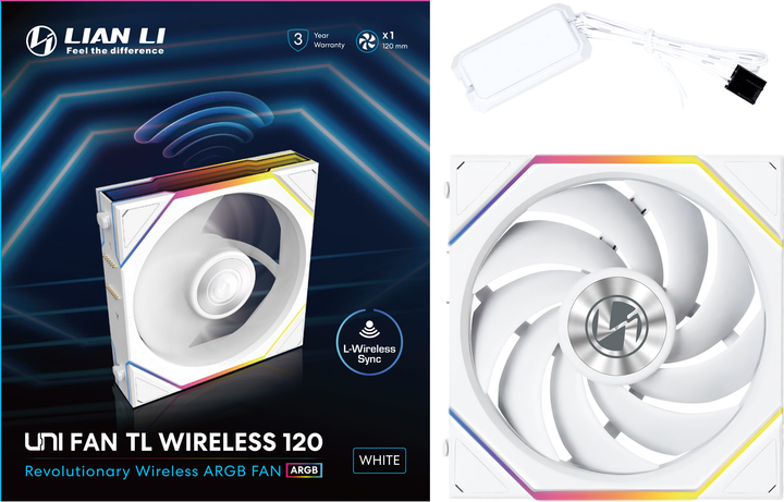 Вентилятор Lian Li Uni Fan TL Wireless 120-1 White (G99.12TL1W1W.00) - зображення 7