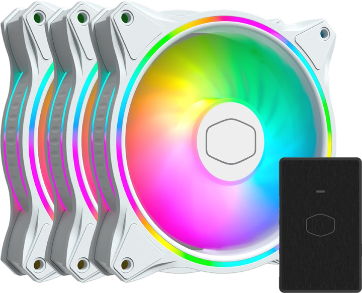 Набір вентиляторів Cooler Master MasterFan MF120 Halo 3in1 White Edition (MFL-B2DW-183PA-R1) - зображення 1