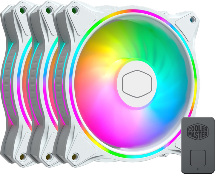 Набір вентиляторів Cooler Master MasterFan MF120 Halo 3in1 White Edition (MFL-B2DW-183PA-R1) - зображення 2