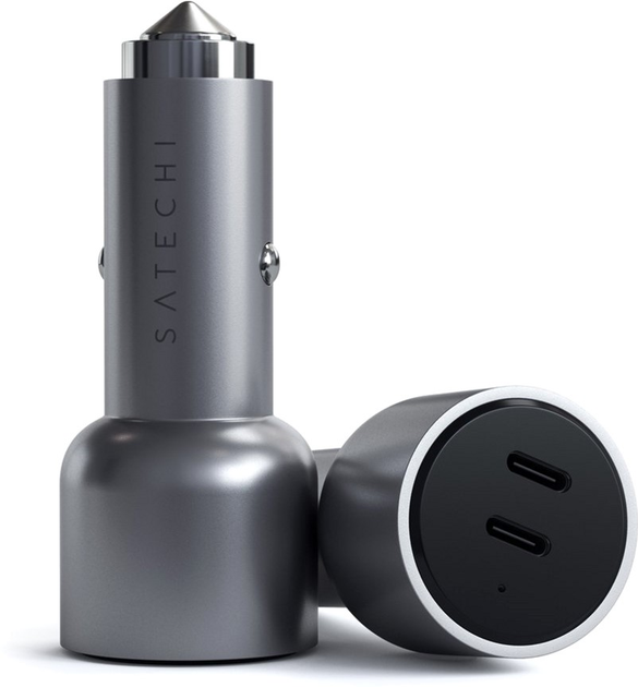 Автомобільний зарядний пристрій Satechi 40W Dual USB-C PD Car Charger Space Grey (ST-U2C40CCM) - зображення 5
