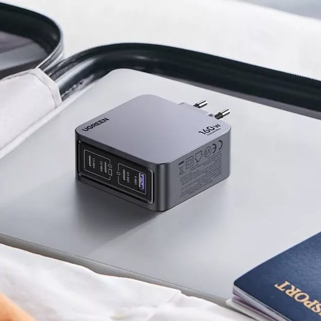 Ładowarka sieciowa Ugreen Nexode Pro 160W GaN Fast Charger Grey (UGR-25877) - obraz 4