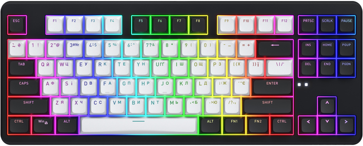 Klawiatura bezprzewodowa Hator Rockfall 3 Mecha TKL QMK/VIA Orange Wireless Black (HTK850UA) - obraz 1