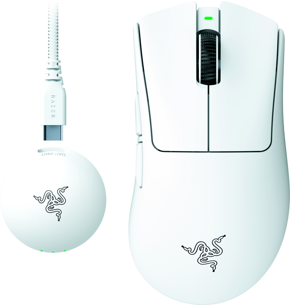 Mysz Razer DeathAdder V4 PRO Wireless/USB White (RZ01-05330200-R3G1) - obraz 1