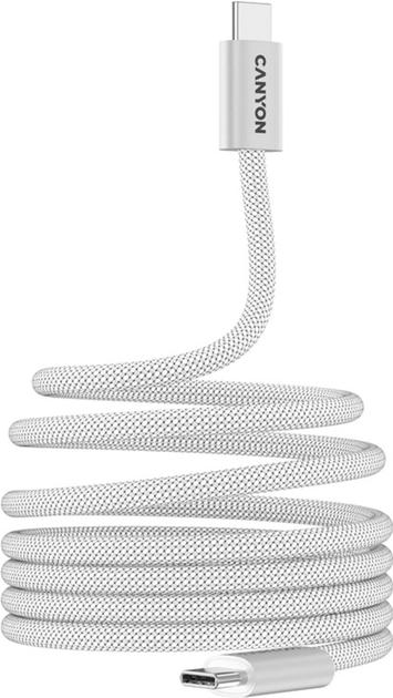 Kabel Canyon OnWire 60MG C-C 60W Magnet Braided 1 m White (CND-CCMG60AB15W) - obraz 3